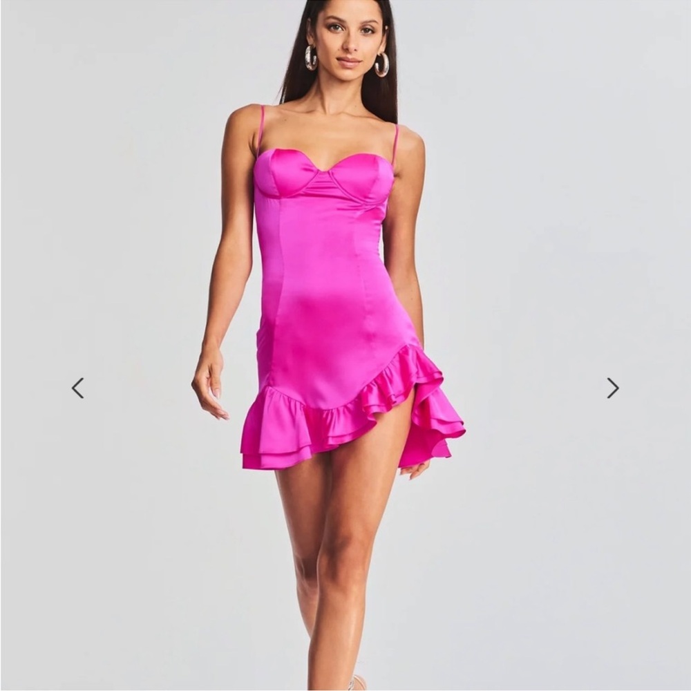Retrofete Pink Mini Dress Sweetheart Neckline